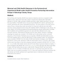 Maternal and Child Health Outcomes in the Partnered and Unpartnered Model under Health Promotion Partnering Intervention Groups in Kakamega County.pdf.jpg